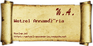 Wetzel Annamária névjegykártya